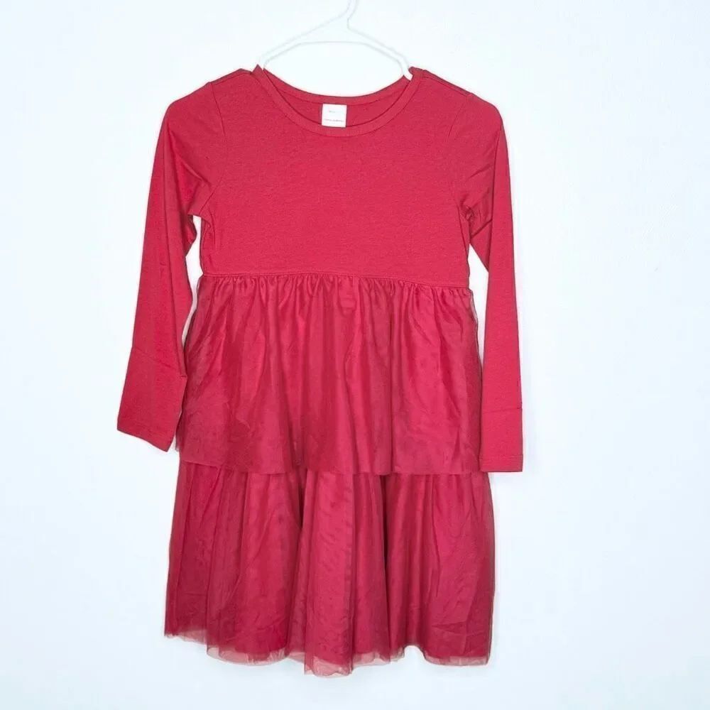 Hanna Andersson Red Tulle Cotton Dress - Kids EU 130/ US 8